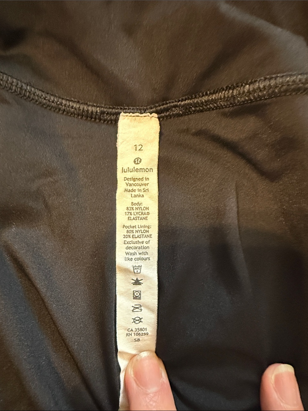 lululemon Free to Speed High Rise Black Leggings 12 - 25” inseam - like new! - Picture 10 of 10
